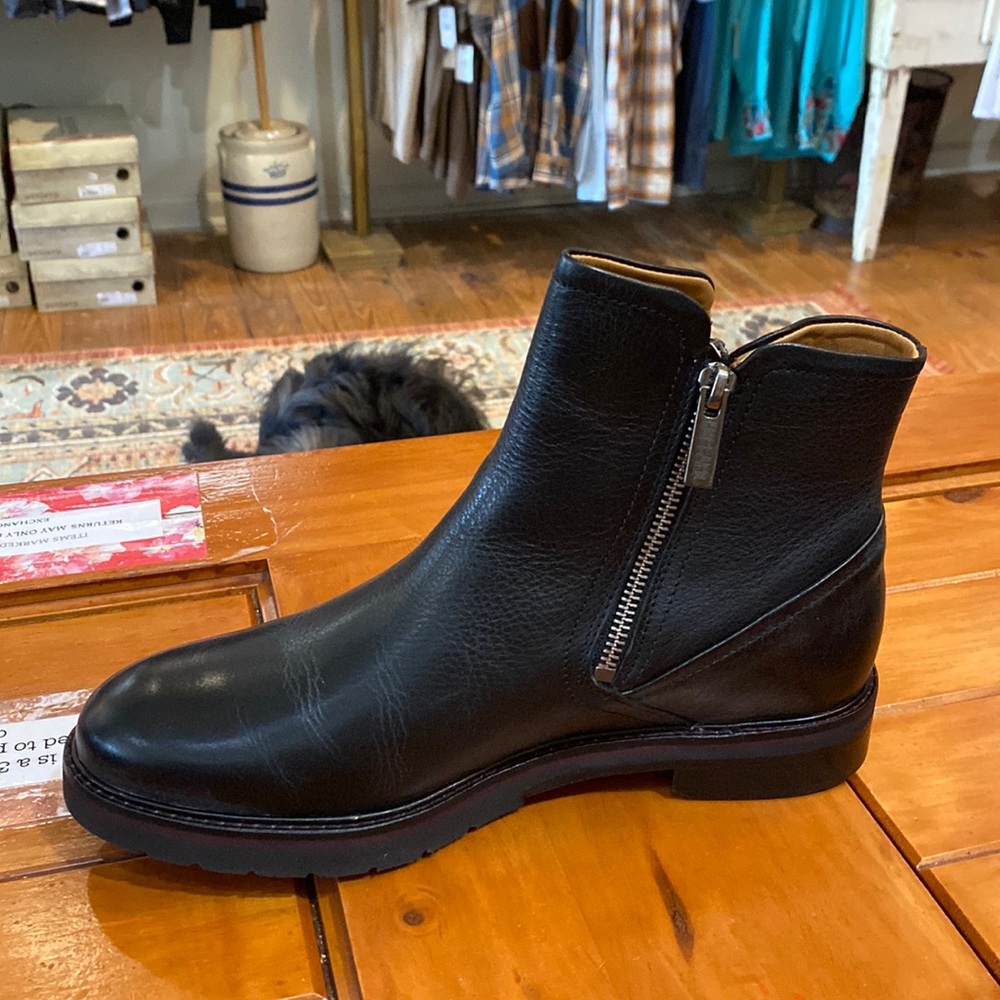 Samuel Hubbard Women’s Double Zip Boot in Black Tumbled Leather